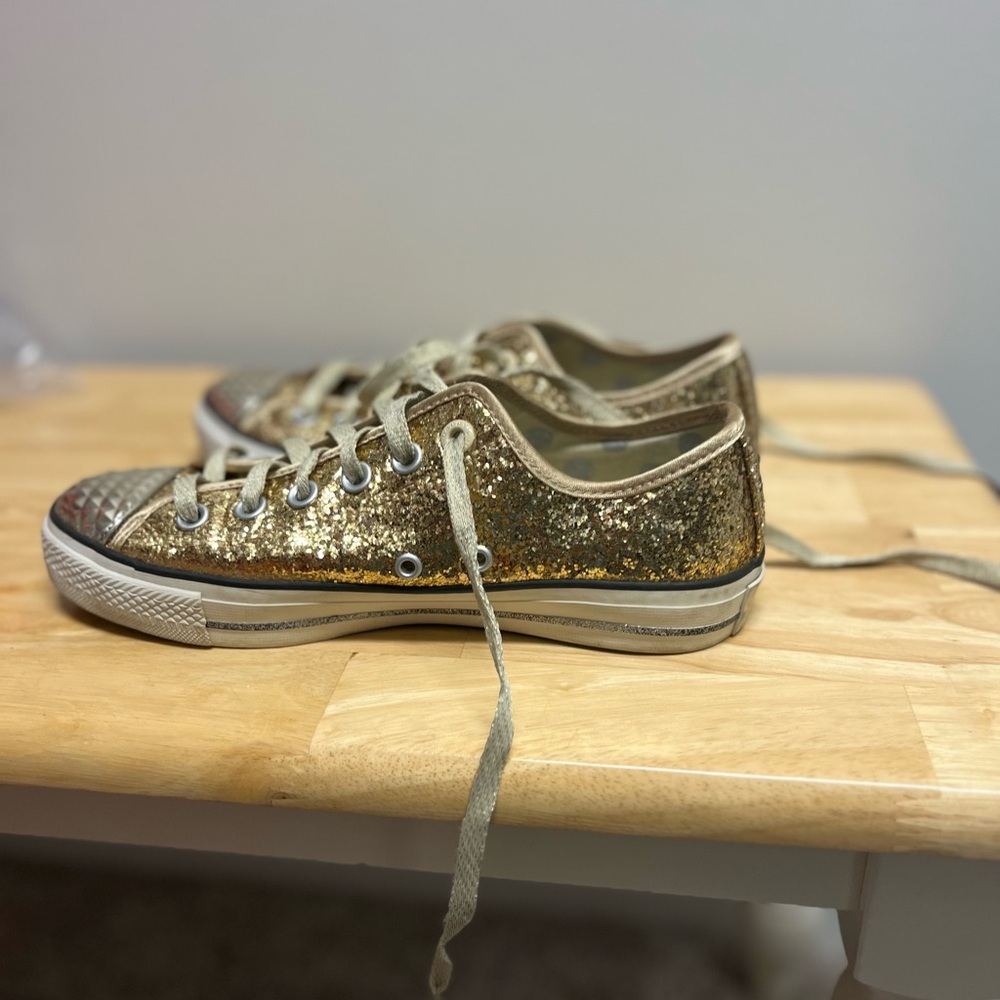 Gold Glitter “converse style” sneakers